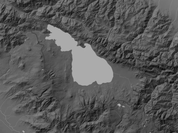 Gegharkunik Provinz Armenien Graustufen Höhenkarte Mit Seen Und Flüssen — Stockfoto