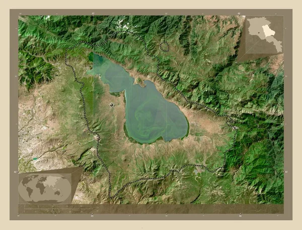 Gegharkunik Provinz Armenien Hochauflösende Satellitenkarte Eck Zusatzstandortkarten — Stockfoto