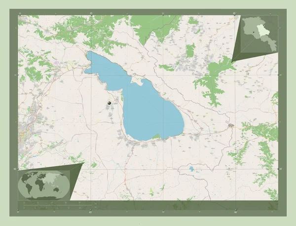 Gegharkunik Provincia Armenia Mappa Stradale Aperta Mappa Della Posizione Ausiliaria — Foto Stock