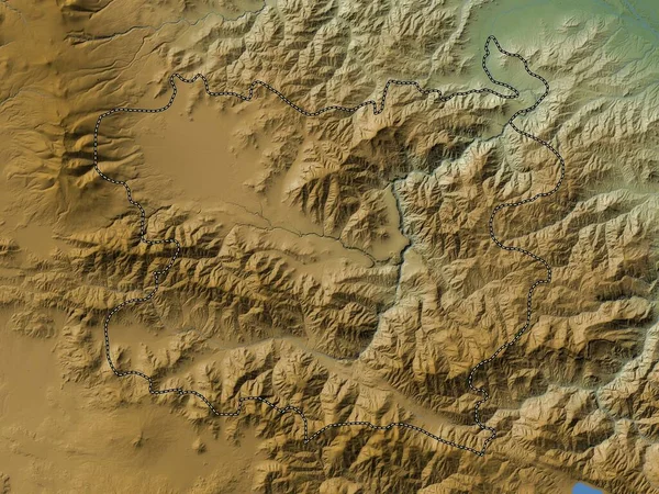 Λόρι Επαρχία Της Αρμενίας Χρωματιστός Υψομετρικός Χάρτης Λίμνες Και Ποτάμια — Φωτογραφία Αρχείου