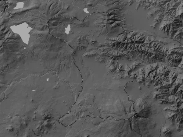 Ширак Провинция Армения Карта Высот Оттенках Серого Озерами Реками — стоковое фото