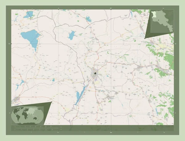 Shirak Provincia Armenia Mappa Stradale Aperta Mappa Della Posizione Ausiliaria — Foto Stock