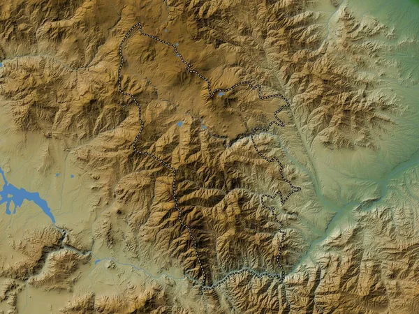 Syunik Ermenistan Vilayeti Gölleri Nehirleri Olan Renkli Yükseklik Haritası — Stok fotoğraf