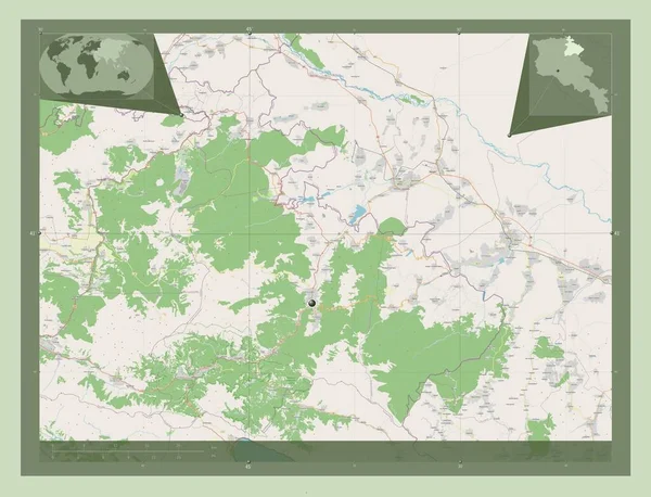 Tavush Provincia Armenia Open Street Map Mapas Ubicación Auxiliares Esquina —  Fotos de Stock