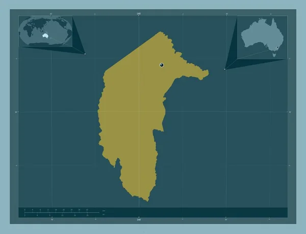 オーストラリアの首都 オーストラリアの領土 しっかりした色の形 コーナー補助位置図 — ストック写真