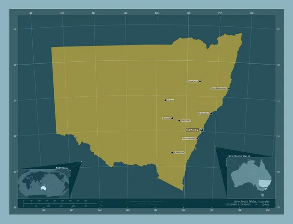 Nova Gales Sul Austrália Forma Cor Sólida Locais Nomes Das — Fotografia de Stock