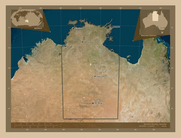 Territorio Del Nord Territorio Dell Australia Mappa Satellitare Bassa Risoluzione — Foto Stock