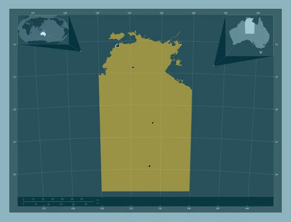 Northern Territory Grondgebied Van Australië Stevige Kleurvorm Locaties Van Grote — Stockfoto