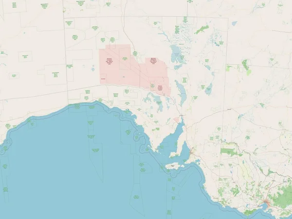 Południowa Australia Stan Australia Otwarta Mapa Ulic — Zdjęcie stockowe