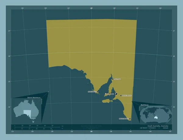 Australia Meridionale Stato Dell Australia Forma Tinta Unita Località Nomi — Foto Stock