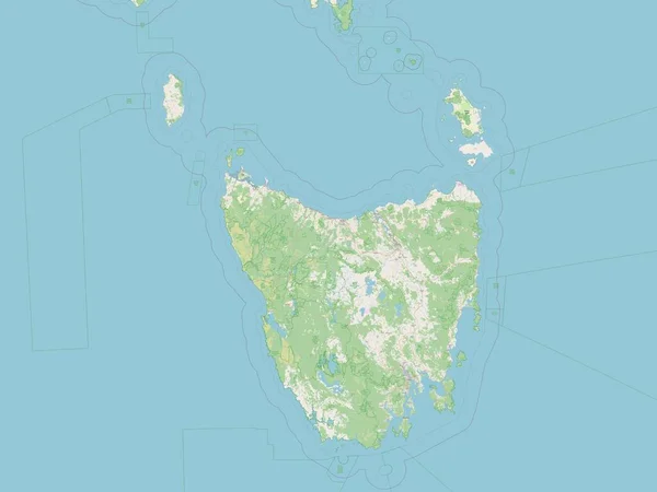 Tasmania Stato Dell Australia Mappa Stradale Aperta — Foto Stock