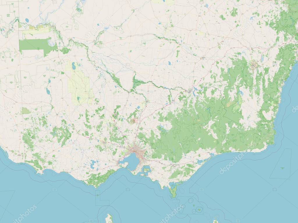 Victoria, state of Australia. Open Street Map