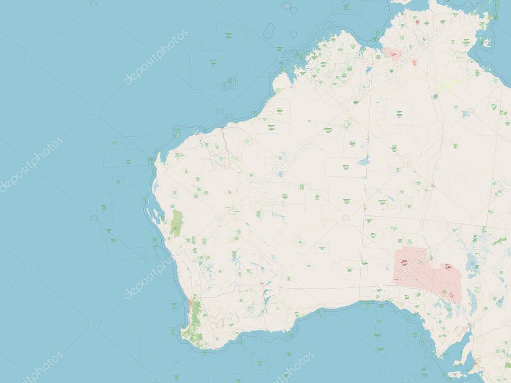Western Australia, state of Australia. Open Street Map