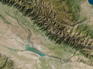 Shaki-Zaqatala, Azerbaycan bölgesi. Düşük çözünürlüklü uydu haritası