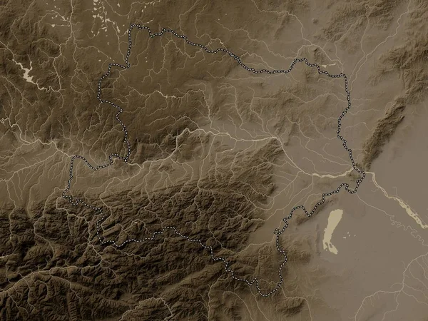 Недеростеррайх Австрия Карта Высот Окрашенная Сепиевые Тона Озерами Реками — стоковое фото