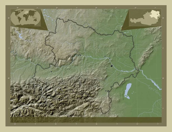 Niederosterreich Stato Dell Austria Mappa Elevazione Colorata Stile Wiki Con — Foto Stock