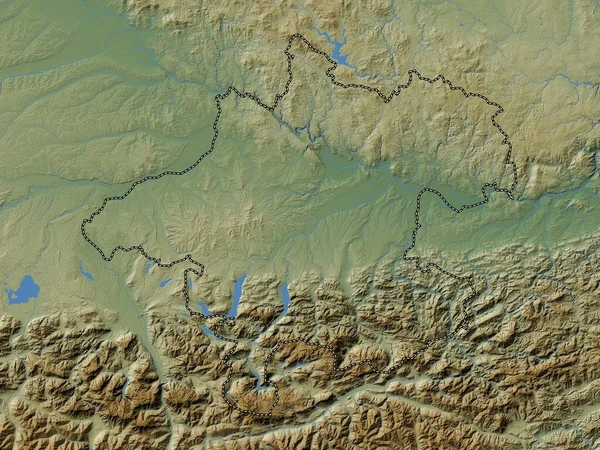 Oberosterreich État Autriche Carte Altitude Colorée Avec Lacs Rivières — Photo