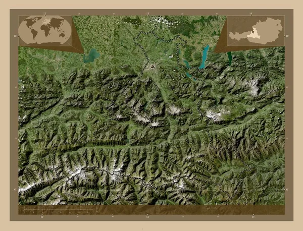 Σάλτσμπουργκ Αυστρία Δορυφορικός Χάρτης Χαμηλής Ανάλυσης Γωνιακοί Χάρτες Βοηθητικής Θέσης — Φωτογραφία Αρχείου