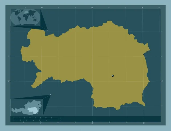 Steiermark Stan Austria Solidny Kształt Koloru Pomocnicze Mapy Położenia Narożnika — Zdjęcie stockowe