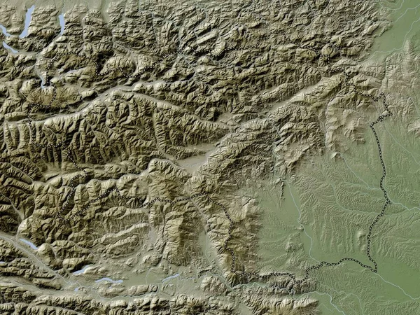 Steiermark État Autriche Carte Altitude Colorée Dans Style Wiki Avec — Photo