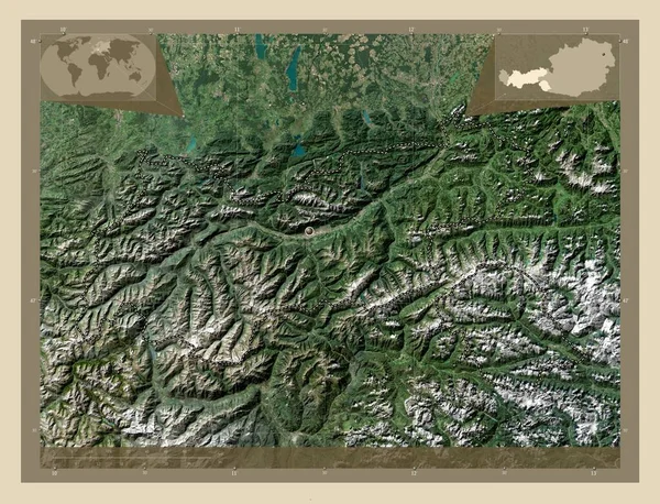 Tirol Estado Austria Mapa Satelital Alta Resolución Mapas Ubicación Auxiliares —  Fotos de Stock