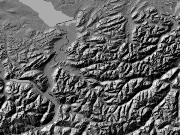 Vorarlberg Estado Austria Mapa Elevación Bilevel Con Lagos Ríos —  Fotos de Stock