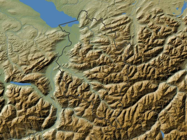Βόραρλμπεργκ Πολιτεία Της Αυστρίας Χρωματιστός Υψομετρικός Χάρτης Λίμνες Και Ποτάμια — Φωτογραφία Αρχείου