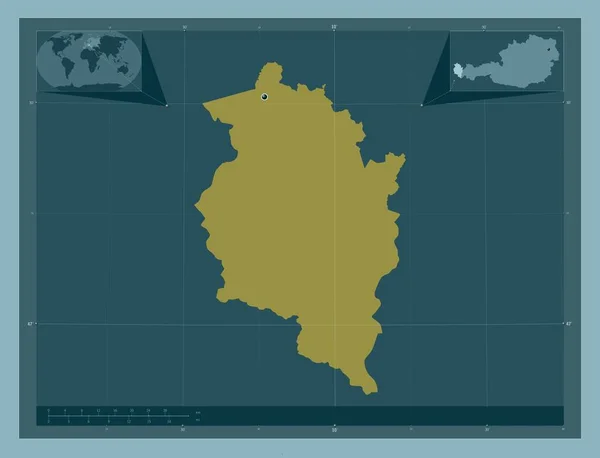 Vorarlberg Estado Áustria Forma Cor Sólida Mapa Localização Auxiliar Canto — Fotografia de Stock