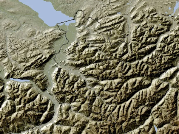 Vorarlberg Bundesland Österreich Höhenkarte Wiki Stil Mit Seen Und Flüssen — Stockfoto