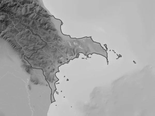 Absheron Region Azerbejdżanu Mapa Wzniesień Skali Szarości Jeziorami Rzekami — Zdjęcie stockowe