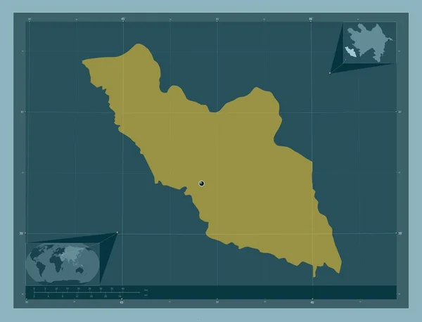 アゼルバイジャンの地域 ナヒチヴァン しっかりした色の形 コーナー補助位置図 — ストック写真