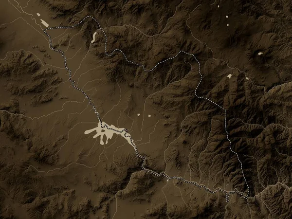 Nakhchivan Region Azerbejdżanu Mapa Wzniesień Kolorowe Sepia Dźwięki Jeziorami Rzekami — Zdjęcie stockowe