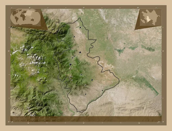 Yukhari Karabakh Region Azerbejdżanu Niska Rozdzielczość Satelity Lokalizacje Dużych Miast — Zdjęcie stockowe