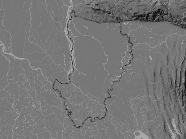 Dhaka Divize Bangladéše Bilevel Elevační Mapa Jezery Řekami — Stock fotografie