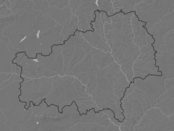 Homyel Region Belarus Bilevel Elevation Map Lakes Rivers — Stock Photo, Image
