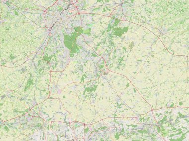 Brabant Wallon, Belçika vilayeti. Açık Sokak Haritası