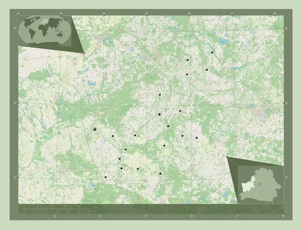 Hrodna Regio Van Belarus Open Plattegrond Locaties Van Grote Steden — Stockfoto