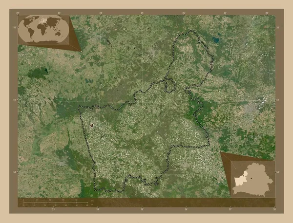 Hrodna Oblast Běloruska Satelitní Mapa Nízkým Rozlišením Pomocné Mapy Polohy — Stock fotografie