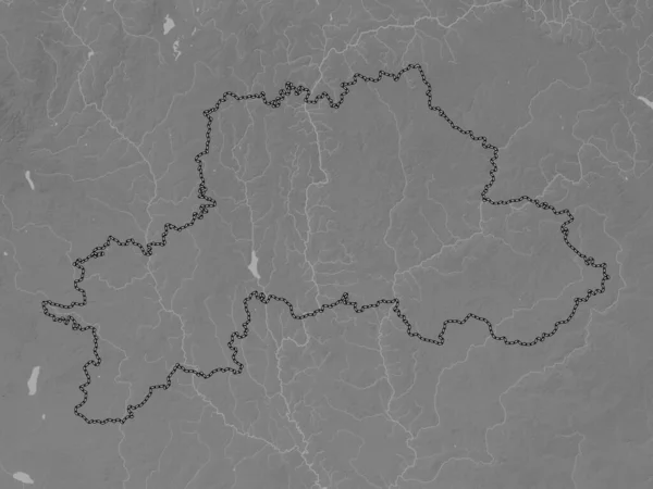 Mahiljow Region Weißrussland Graustufen Höhenkarte Mit Seen Und Flüssen — Stockfoto