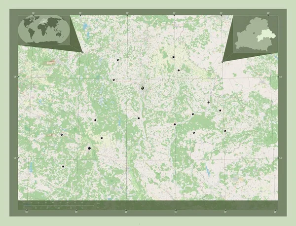 Mahilyow Regio Van Belarus Open Plattegrond Locaties Van Grote Steden — Stockfoto