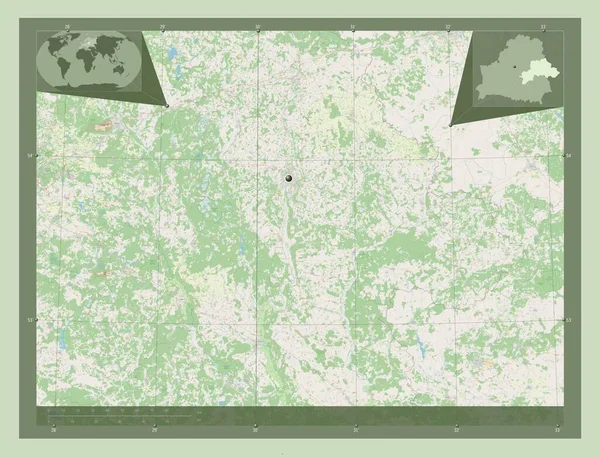 Mahilyow Obwód Białoruski Otwórz Mapę Ulic Pomocnicze Mapy Położenia Narożnika — Zdjęcie stockowe