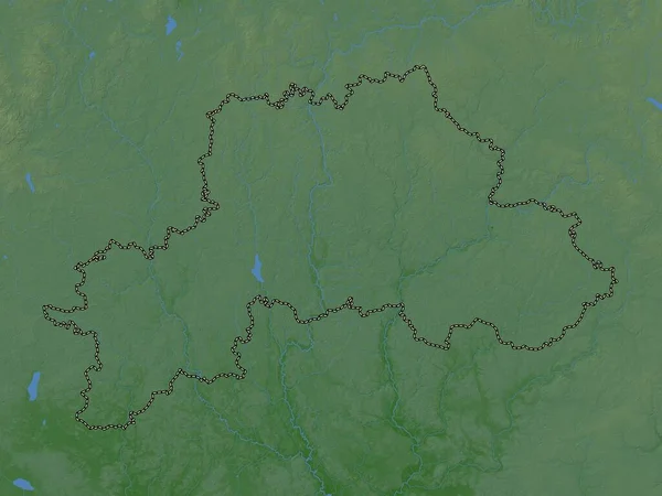 Mahilyow Regione Della Bielorussia Mappa Elevazione Colorata Con Laghi Fiumi — Foto Stock