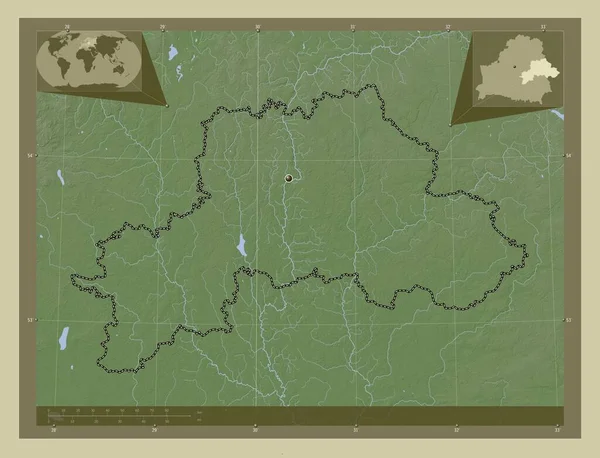 Mahilyow Región Belarús Mapa Elevación Coloreado Estilo Wiki Con Lagos —  Fotos de Stock
