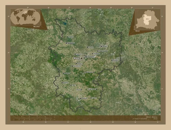 민스크 벨라루스의 해상도 지역의 도시들의 위치와 Corner Auxiliary Location — 스톡 사진