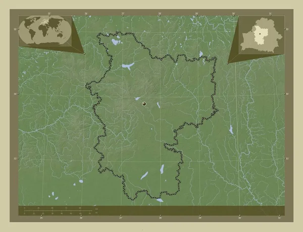 Minsk Region Weißrussland Höhenkarte Wiki Stil Mit Seen Und Flüssen — Stockfoto