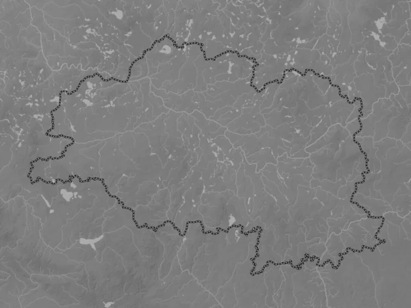Vitsyebsk Περιφέρεια Λευκορωσίας Υψόμετρο Γκρι Χάρτη Λίμνες Και Ποτάμια — Φωτογραφία Αρχείου