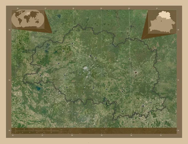 Vitsyebsk Región Belarús Mapa Satelital Baja Resolución Ubicaciones Las Principales —  Fotos de Stock
