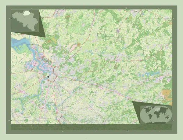 Антверпен Провінція Бельгія Відкрита Карта Вулиць Кутові Допоміжні Карти Місцезнаходження — стокове фото