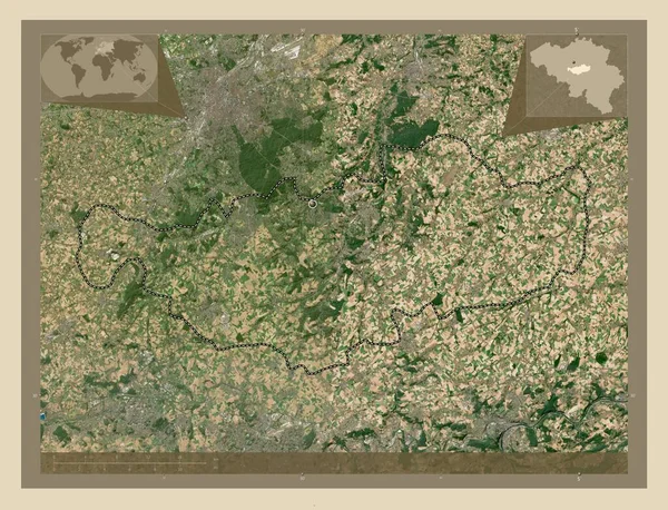 Brabant Wallon Prowincja Belgii Mapa Satelity Wysokiej Rozdzielczości Pomocnicze Mapy — Zdjęcie stockowe