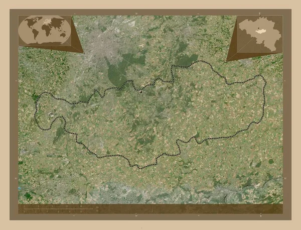 Брабант Валлон Провінція Бельгія Супутникова Карта Низькою Роздільною Здатністю Кутові — стокове фото